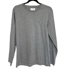 Inimigo 100% Organic Cotton Embroidery Heart Glacier Gray Long Sleeve T - Size M